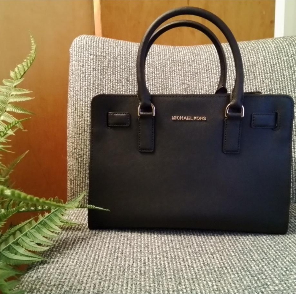 NEW Michael Kors Dillon Black Leather Satchel